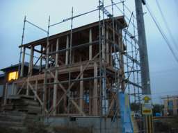 上棟式直後のbabel亭 南側より撮影