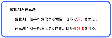 酸化剤と還元剤