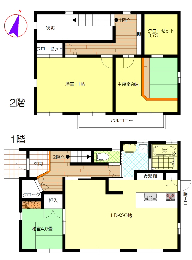 和歌山市三葛 売り住宅 間取り図