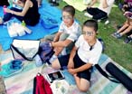 花火会場の孫達