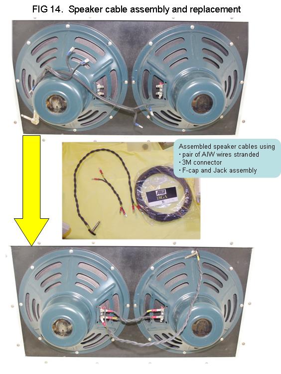 Speaker cable assembly and replacement