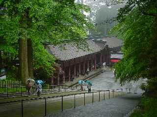 雨に煙る根本中堂