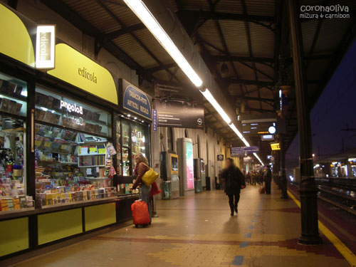 駅のホームにて。旅立ちの朝はいつも何か物悲しいですねぇ・・・