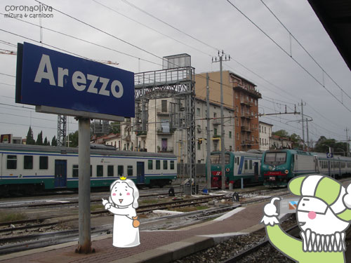 アレッツォ到着~!閑散としたホームがミヅーラさまによくお似合いですぅ~!