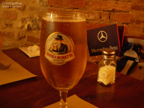 オヤジビッラ『Moretti』と塩とタダでもらったmille migliaの旗
