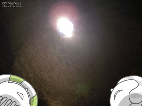 ご覧ください!天窓からは陽が差しております!地上はもうすぐですぞぉ~