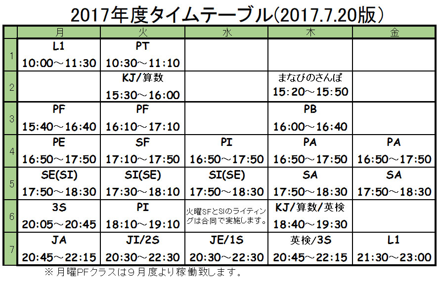 timetable2017