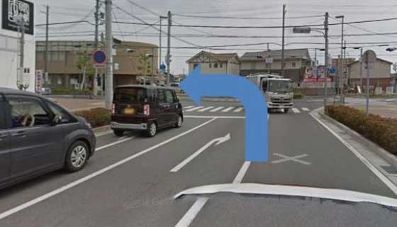 ②　熊見交差点を左折の画像