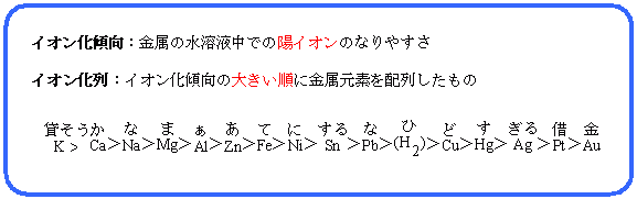 金属 イオン化 傾向 覚え 方