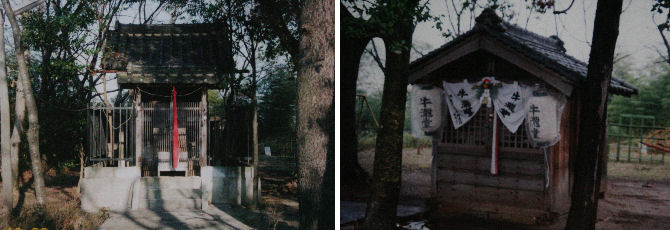 左-大伴黒主神社　右-牛瀧堂