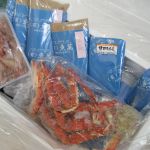 和商市場で買った魚介類です。