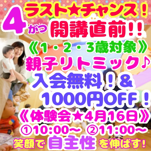 4月新規開講キャンペーン！ラストチャンス！！