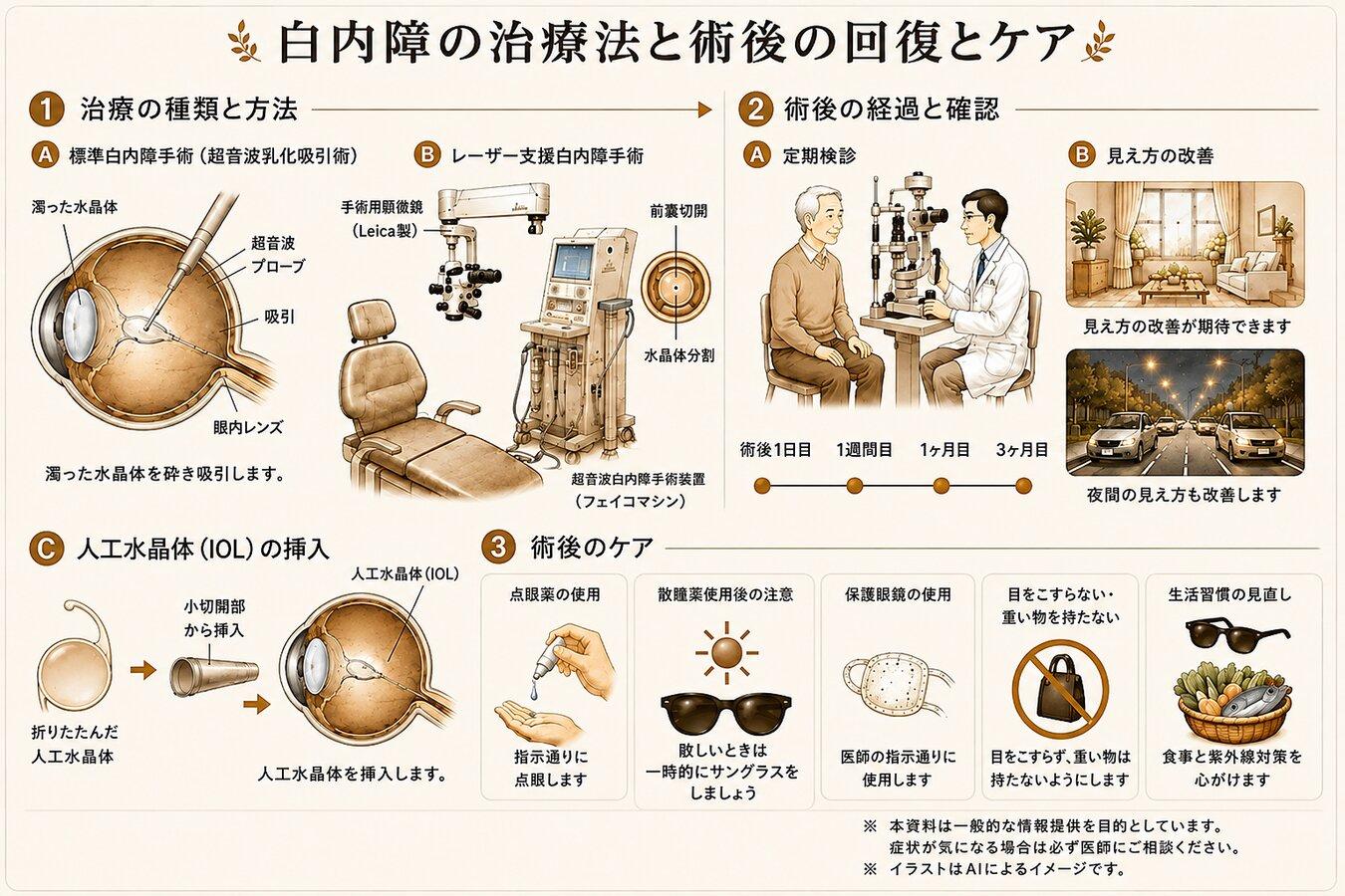 白内障の治療についてのイラスト