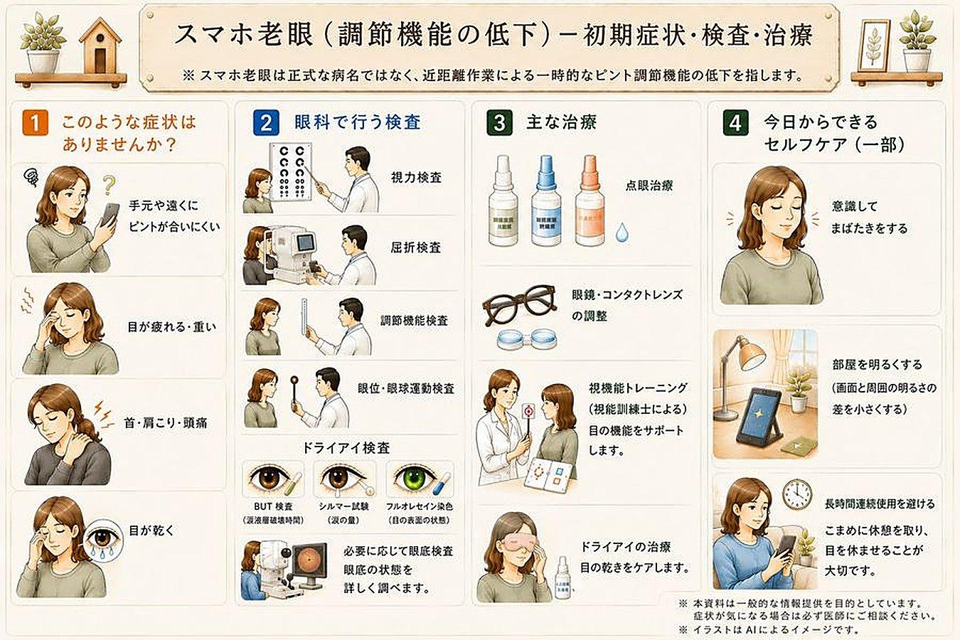 スマホ老眼（調節機能の低下）初期症状・検査・治療