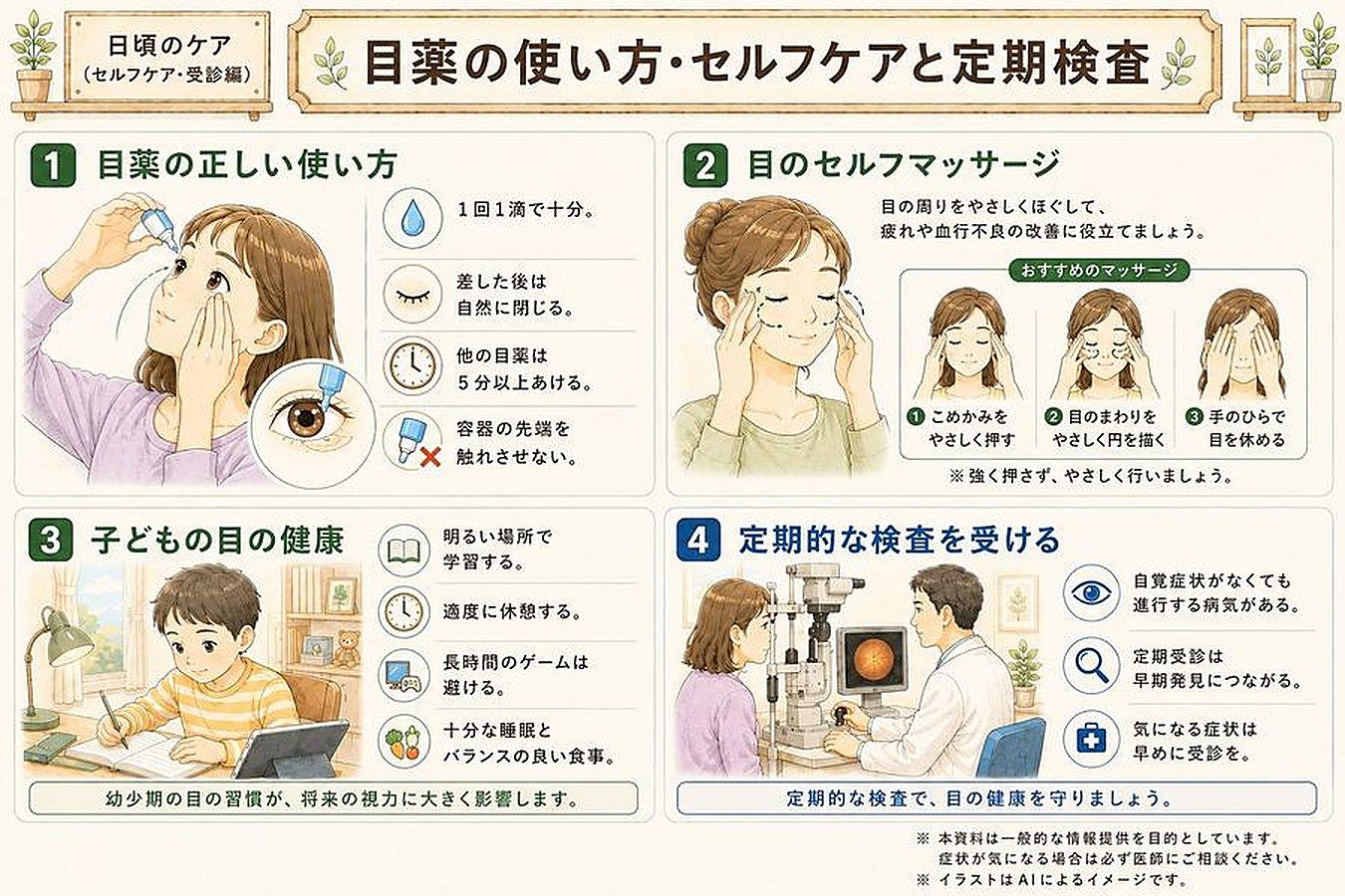 目薬の使い方・セルフケアと定期検査