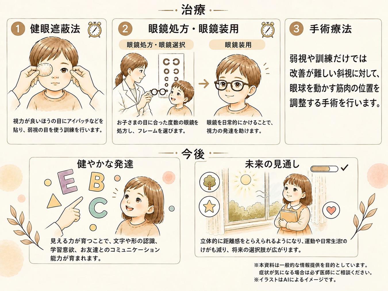 小児眼科の治療についてのイラスト
