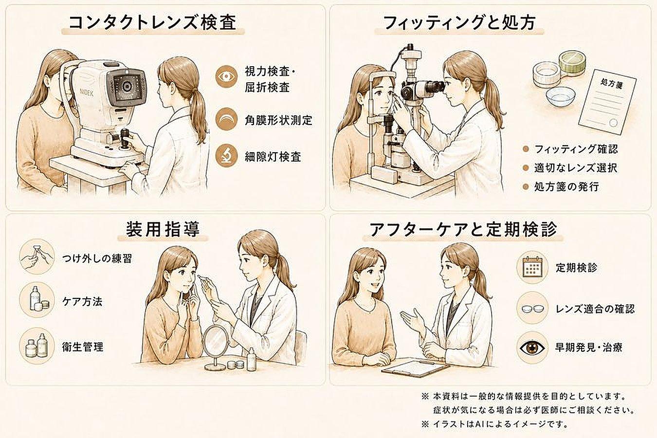 コンタクトレンズ診療についてのイラスト