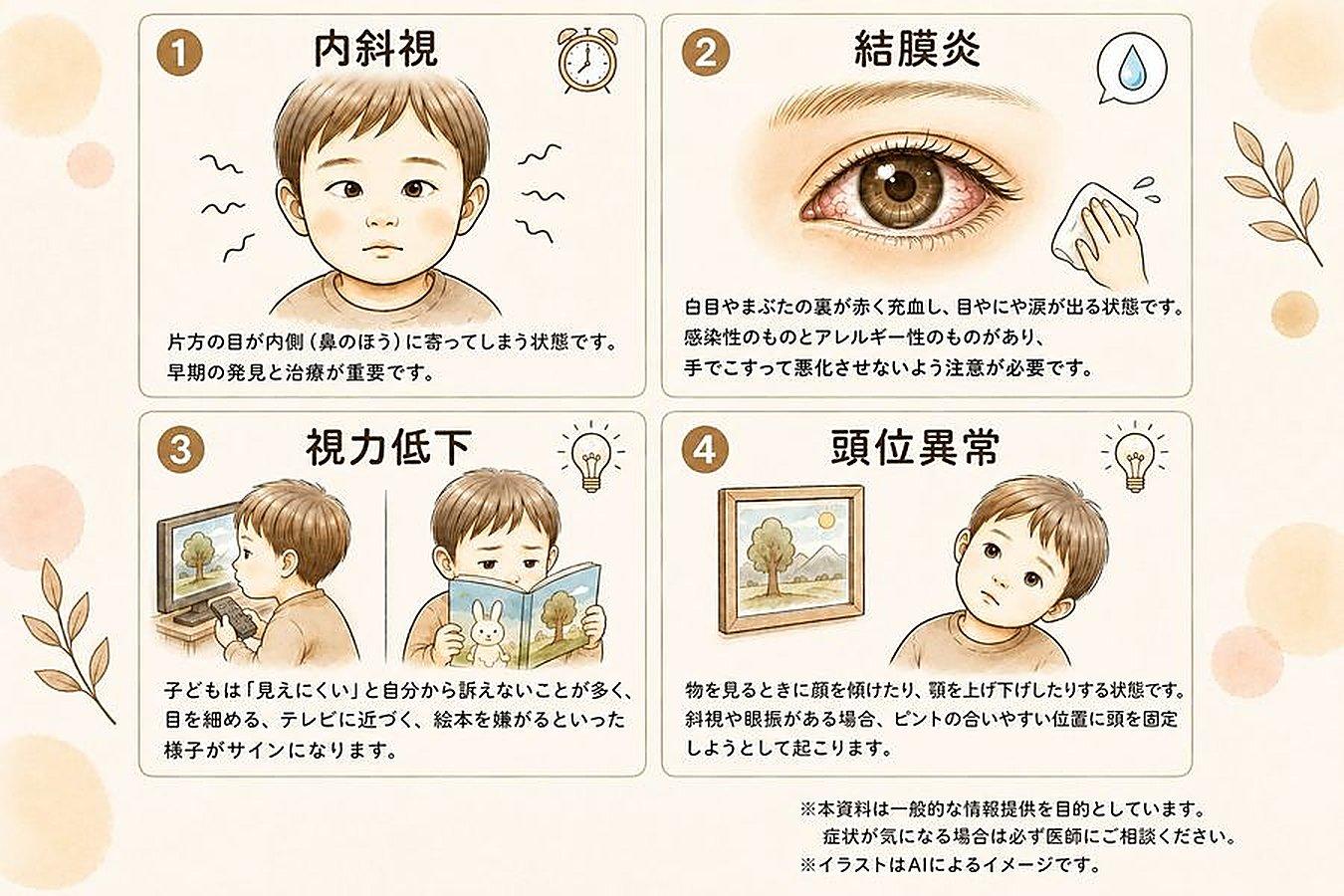 小児眼科の症状についてのイラスト