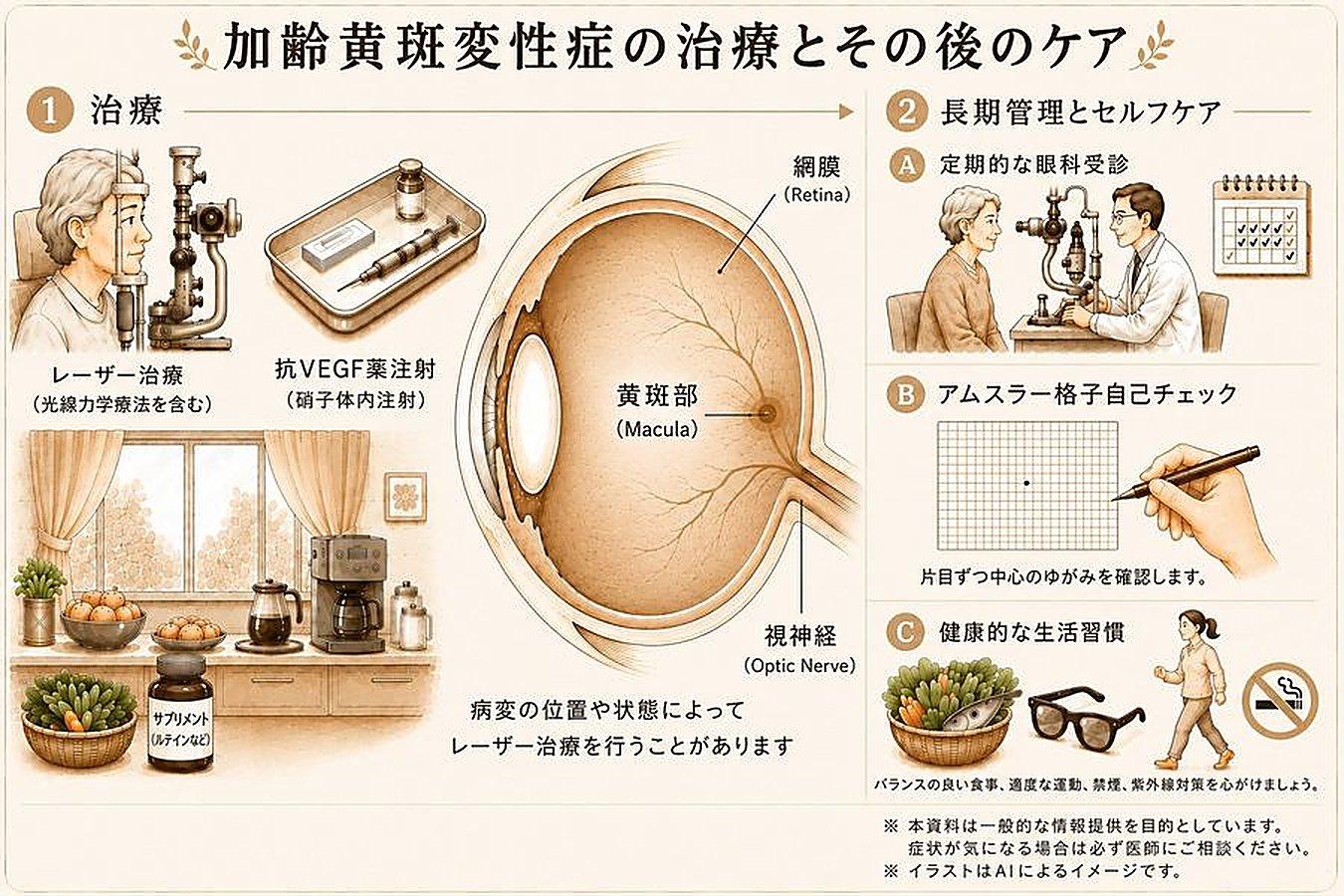 加齢黄斑変性症の治療についてのイラスト