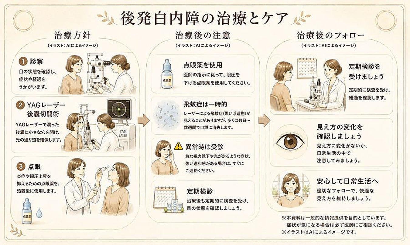 後発白内障の治療についてのイラスト