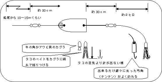 潜行板と飛行機、たこベイトなど