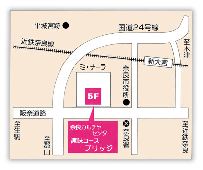奈良カルチャーセンターへの地図