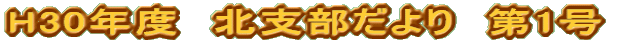 H30年度　北支部だより　第1号