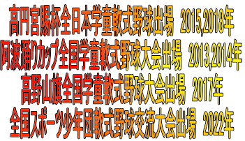 高円宮賜杯全日本学童軟式野球出場 2015,2018年