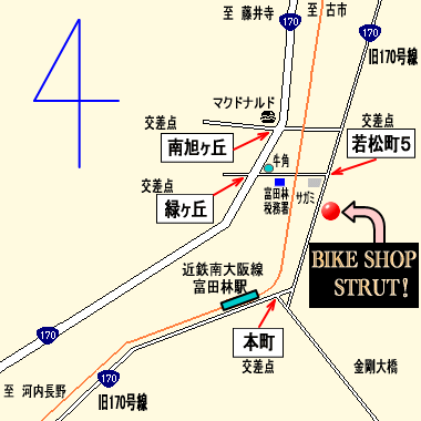 �o�C�N�V���b�v�X�g���b�g�Ŋ�̒n�}