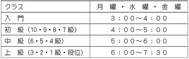 六万寺教室授業時間