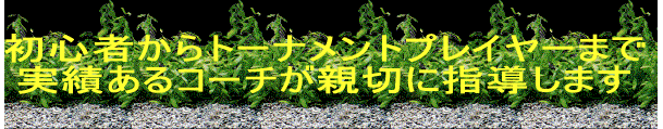 初心者からトーナメントプレイヤーまで 実績あるコーチが親切に指導します 