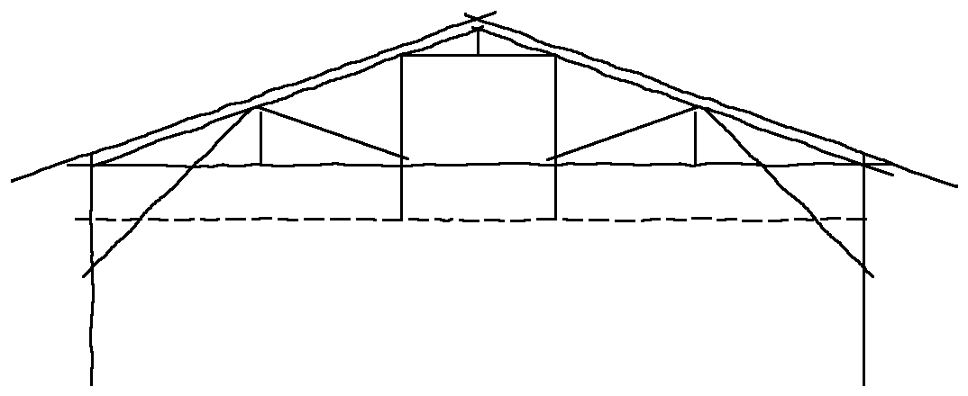木造トラス屋根の店鋪