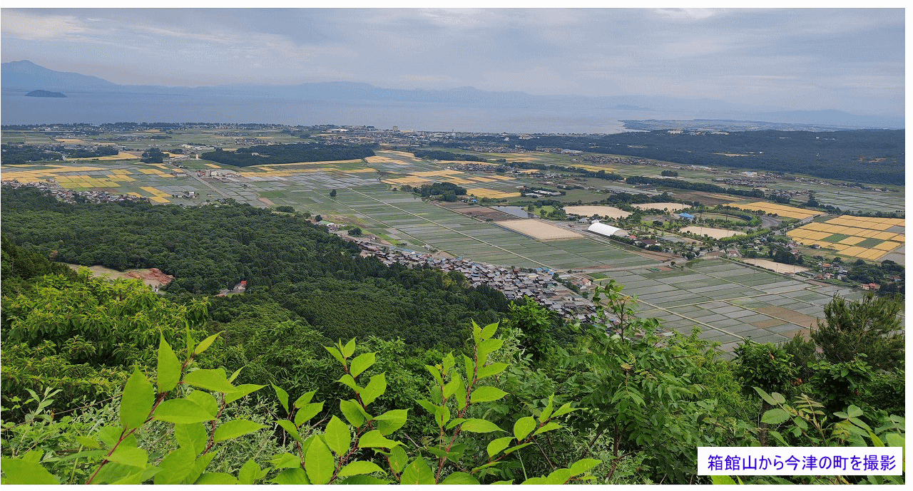 高島市の箱館山からの写真です。公共測量の休憩中での一枚。