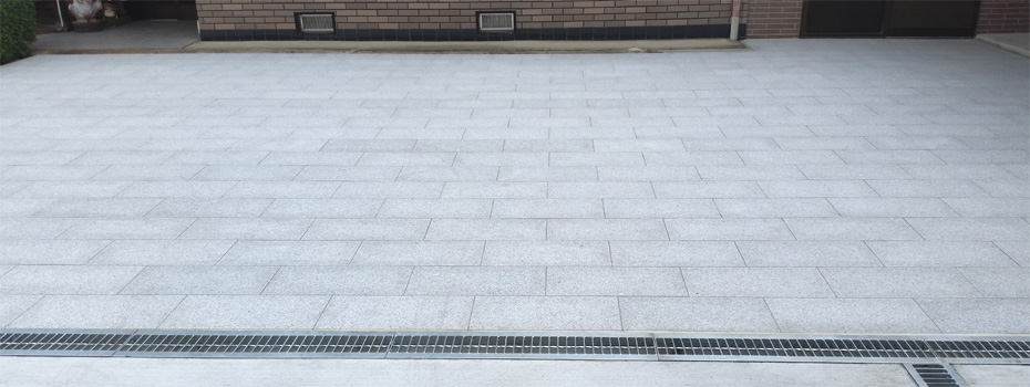 建築石材の板石張り施工例 滋賀県日野町