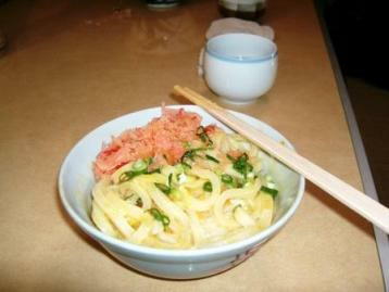 ワシは釜たまが好き。でも一口食べた生醤油も旨かった!