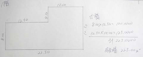 関数電卓の使い方（床面積の求積）の解説